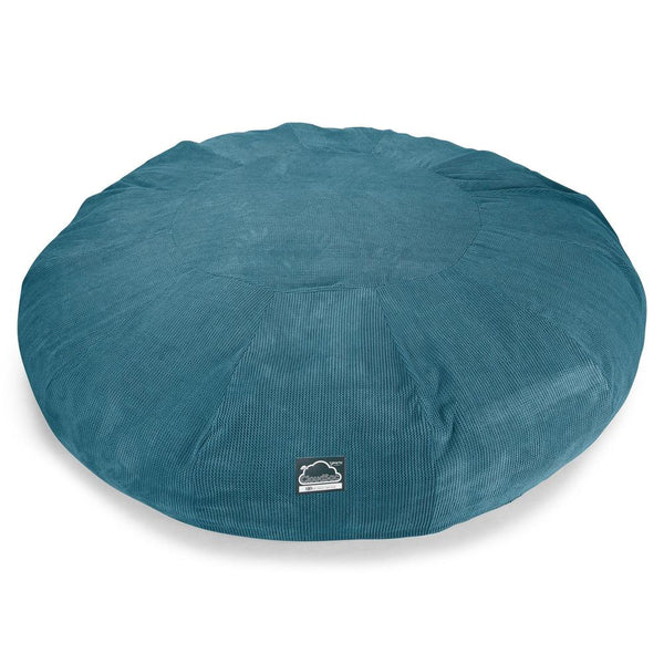 CloudSac 5000 XXXXXL Titanic Sækkestol Sofa med Memory Skum - Pom Pom Turkis Blå Fabric Close-up Image