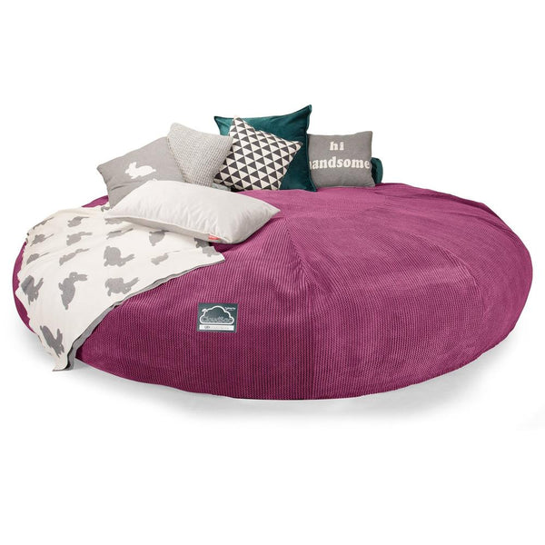 CloudSac 5000 XXXXXL Titanic Sækkestol Sofa med Memory Skum - Pom Pom Pink Fabric Close-up Image