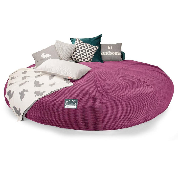 LOUNGE PUG, CloudSac 5000 XXXXXL, Titanic Sækkestol Sofa med Memory Skum, Pom Pom Pink