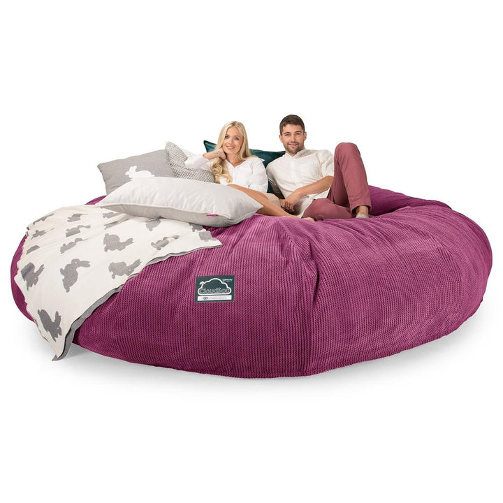 LOUNGE PUG, CloudSac 5000 XXXXXL, Titanic Sækkestol Sofa med Memory Skum, Pom Pom Pink