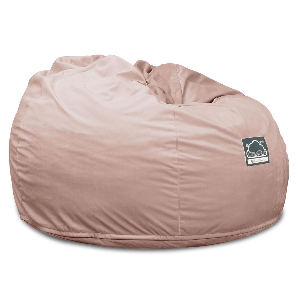 LOUNGE PUG, CloudSac 510 XL, Kæmpe Sækkestol med Memory Skum (NYT DESIGN), Fløjl Lyserød
