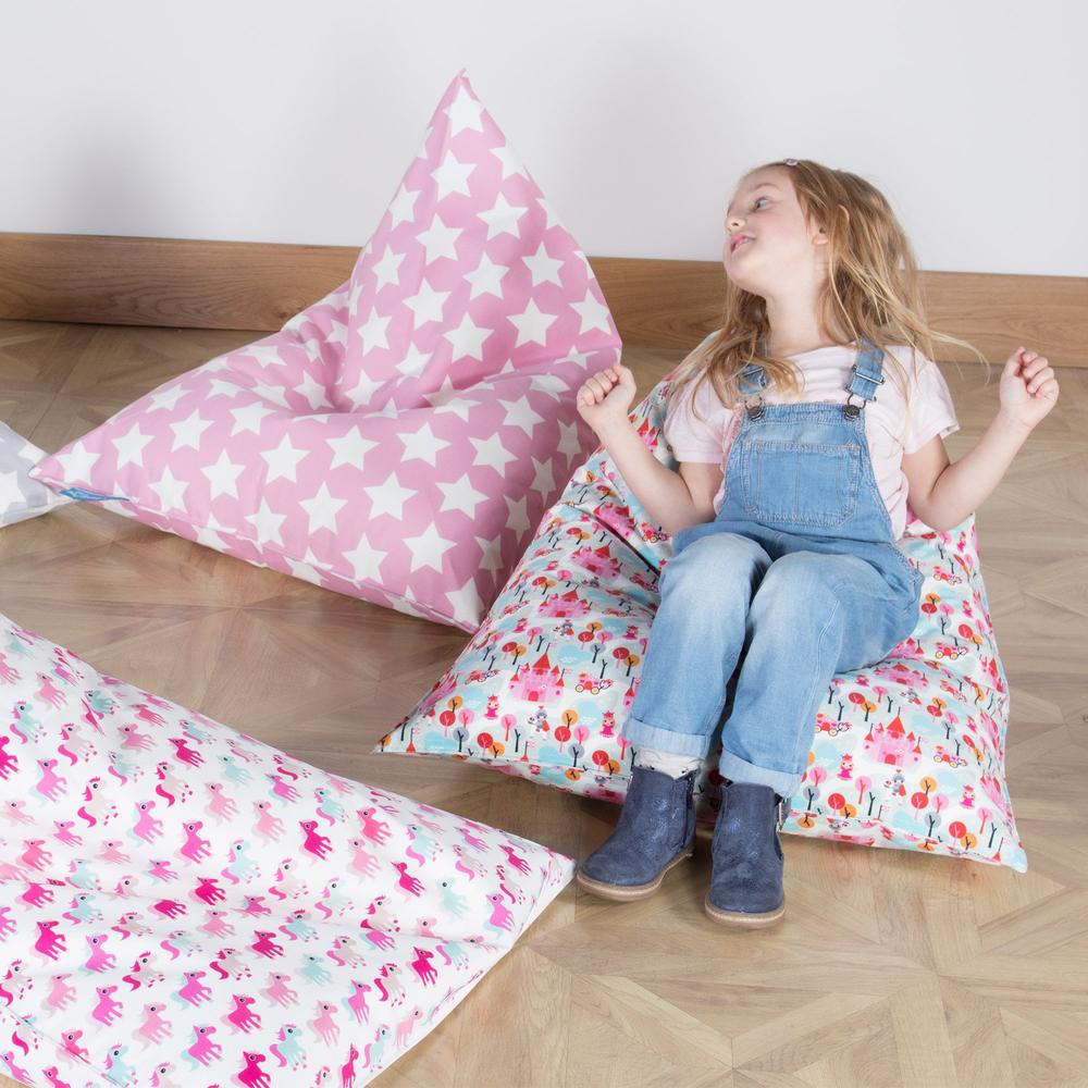 LOUNGE PUG®, Gaming Sækkestol Børn - Trykt Stjerner Pink