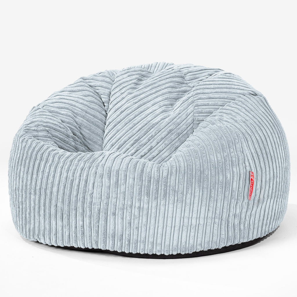 CloudSac 200 Kæmpe Sækkestol til Børn med Memory Skum 2-12 år - Klassisk Jernbanefløjl Baby Blå 01