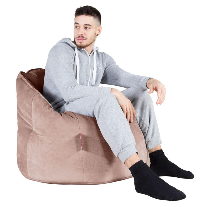 LOUNGE PUG®, Sækkestol 'Knus' - Fløjl Lyserød