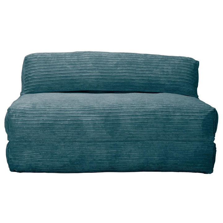 LOUNGE PUG, Avery, Futon Stol, Seng Seng Dobbelt, Klassisk Jernbanefløjl Turkis Blå