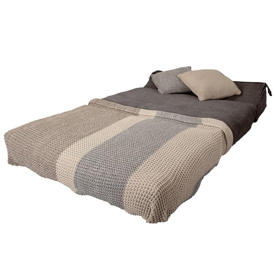 LOUNGE PUG, Avery, Futon Stol, Seng Seng Dobbelt, Klassisk Jernbanefløjl Grafit Grå