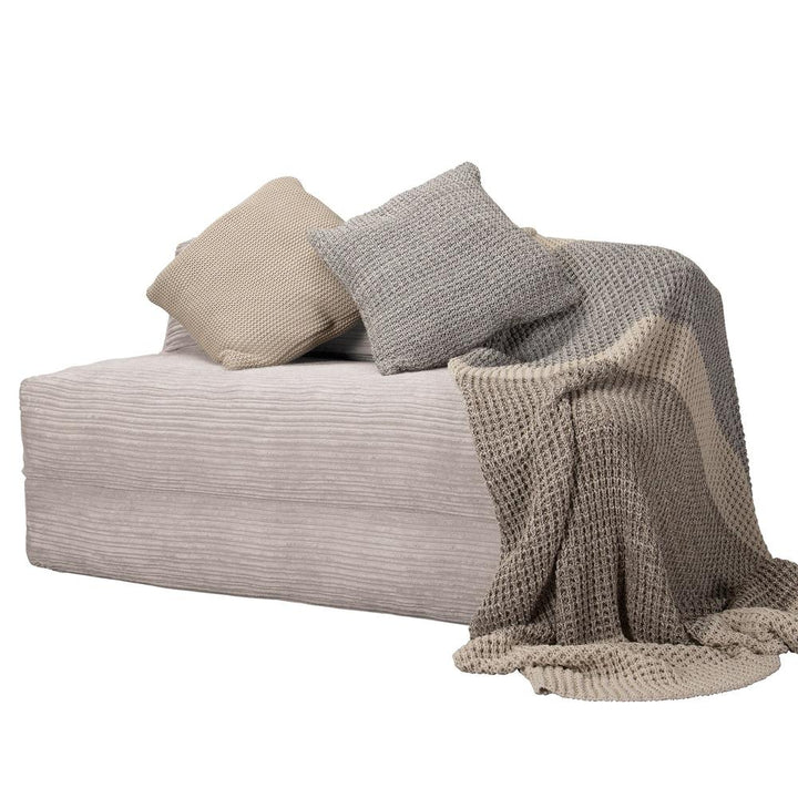 LOUNGE PUG, Avery, Futon Stol, Seng Seng Dobbelt, Klassisk Jernbanefløjl Elfenben