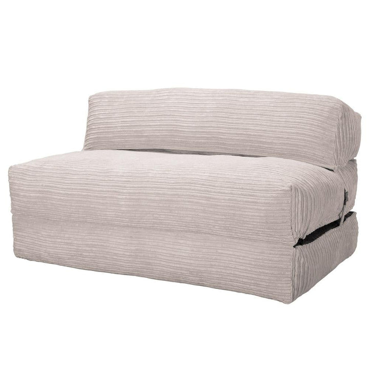 LOUNGE PUG, Avery, Futon Stol, Seng Seng Dobbelt, Klassisk Jernbanefløjl Elfenben