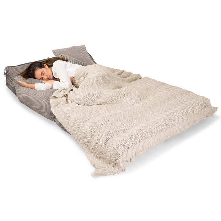 LOUNGE PUG, Avery, Futon Stol, Seng Seng Dobbelt, Klassisk Jernbanefløjl Mink