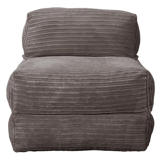 LOUNGE PUG, Avery, Futon Stol, Seng Enkelt, Klassisk Jernbanefløjl Grafit Grå