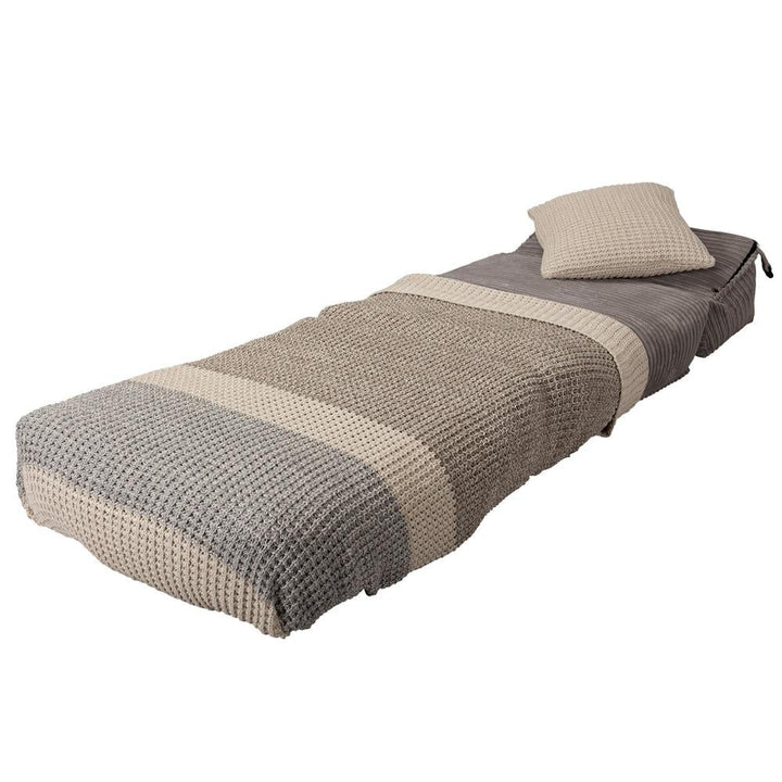 LOUNGE PUG, Avery, Futon Stol, Seng Enkelt, Klassisk Jernbanefløjl Grafit Grå