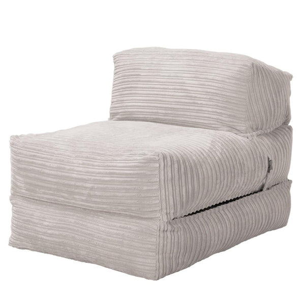 LOUNGE PUG, Avery, Futon Stol, Seng Enkelt, Klassisk Jernbanefløjl Elfenben