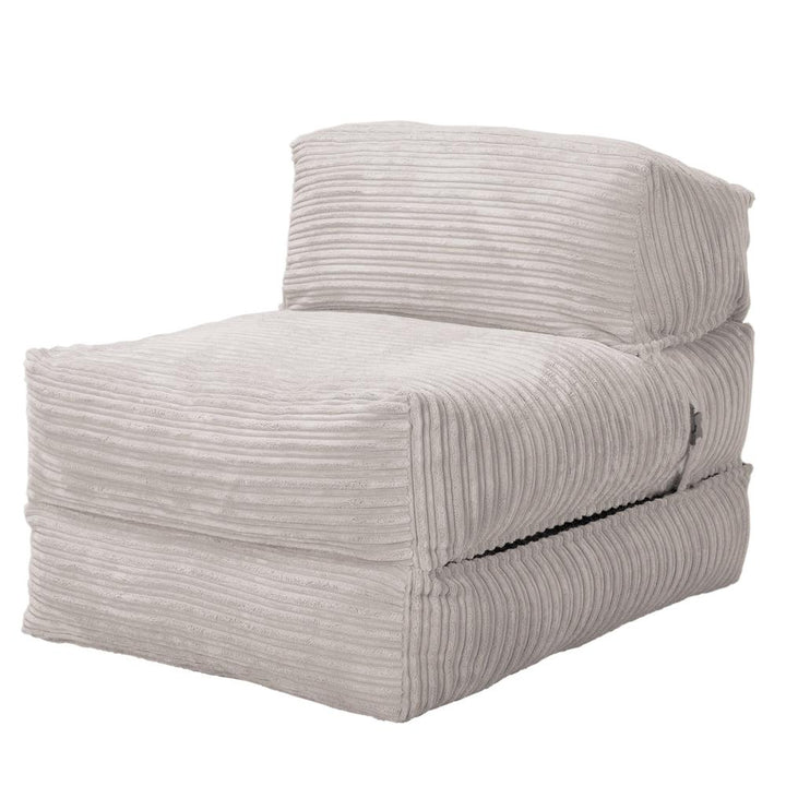 LOUNGE PUG, Avery, Futon Stol, Seng Enkelt, Klassisk Jernbanefløjl Elfenben