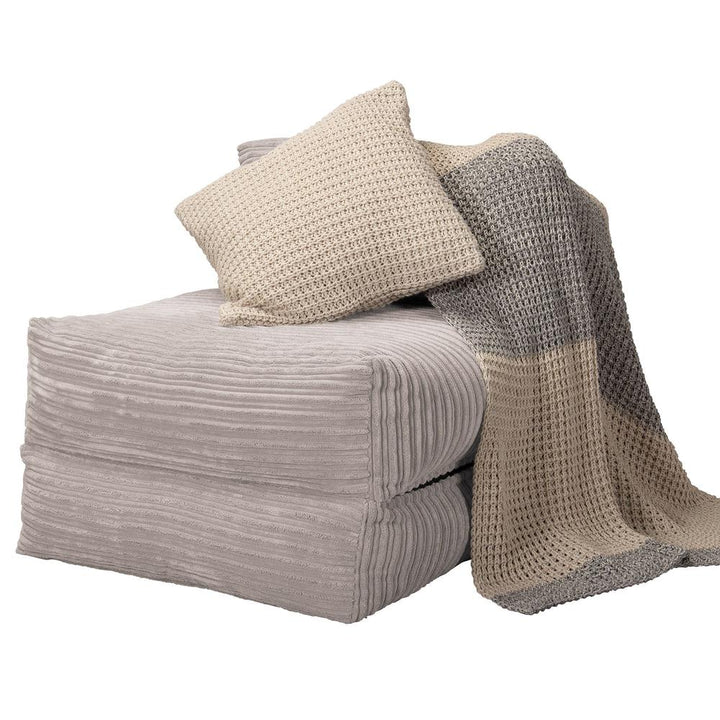 LOUNGE PUG, Avery, Futon Stol, Seng Enkelt, Klassisk Jernbanefløjl Elfenben
