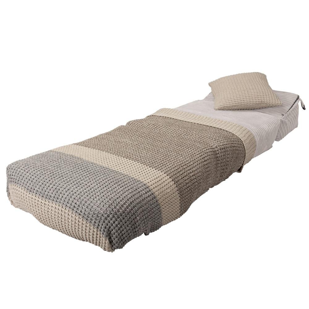 LOUNGE PUG, Avery, Futon Stol, Seng Enkelt, Klassisk Jernbanefløjl Elfenben