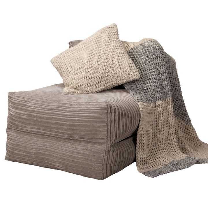 LOUNGE PUG, Avery, Futon Stol, Seng Enkelt, Klassisk Jernbanefløjl Mink
