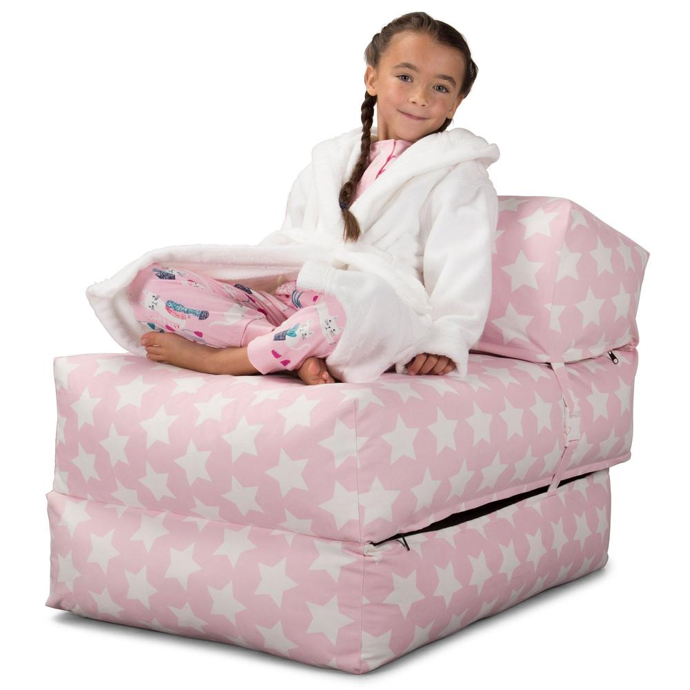 LOUNGE PUG, Avery, Futon Stol, Seng Enkelt, Trykt Stjerner Pink