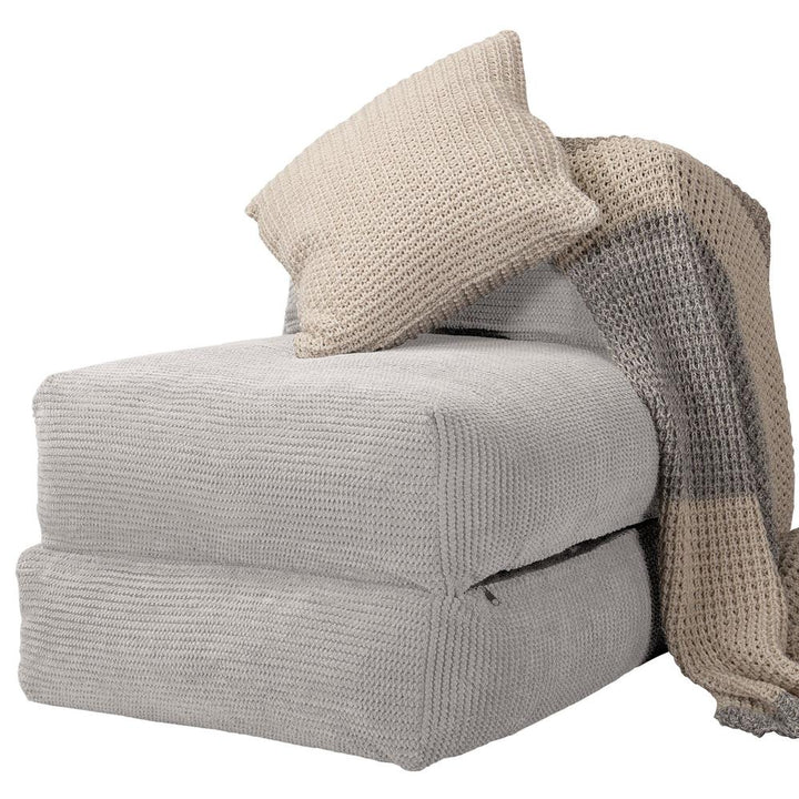 LOUNGE PUG, Avery, Futon Stol, Seng Enkelt, Pom Pom Cremefarvet