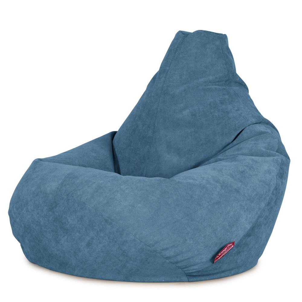 LOUNGE PUG®, Gamer Sækkestol, Sækkestol med Ryglæn - Flock Turkis Blå