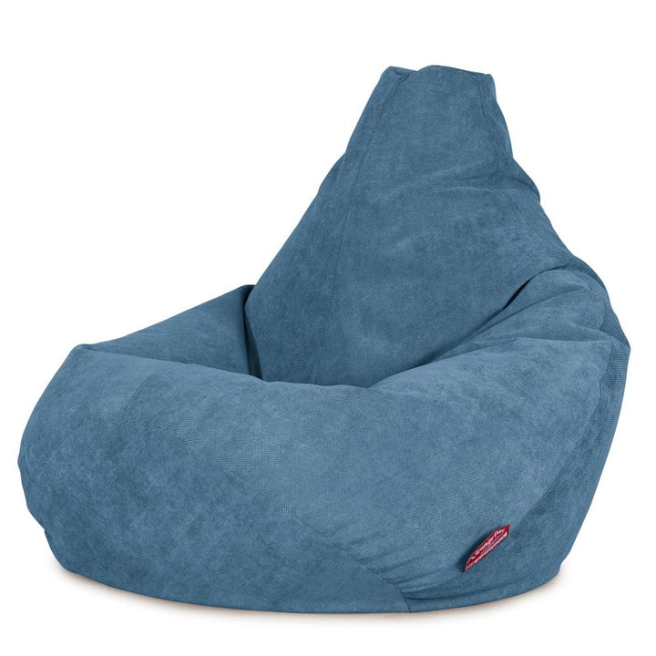 LOUNGE PUG®, Gamer Sækkestol, Sækkestol med Ryglæn - Flock Turkis Blå