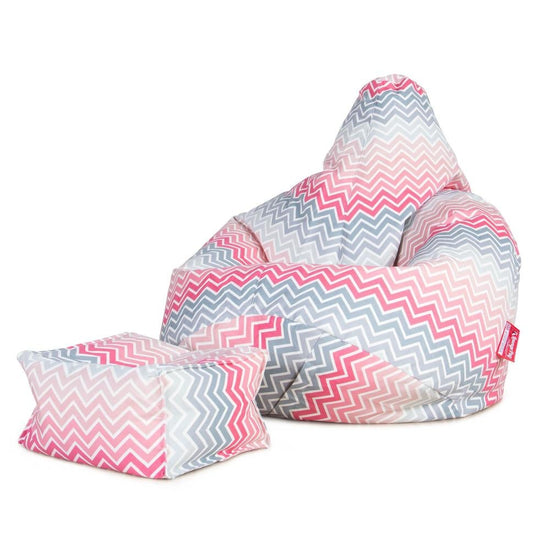 LOUNGE PUG®, Fodskammel - Trykt Chevron Pink