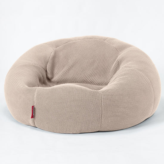 LOUNGE PUG®, Klassisk Sækkestol Sofa, Ellos Strikket Cremefarvet