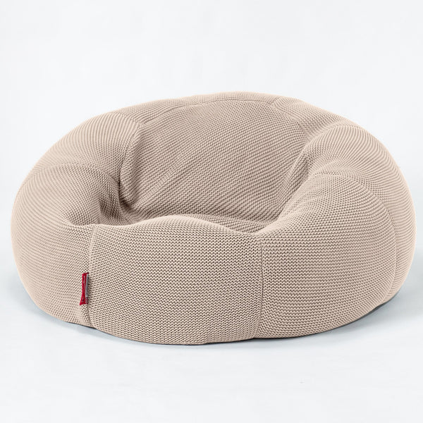 LOUNGE PUG®, Klassisk Sækkestol Sofa, Ellos Strikket Cremefarvet