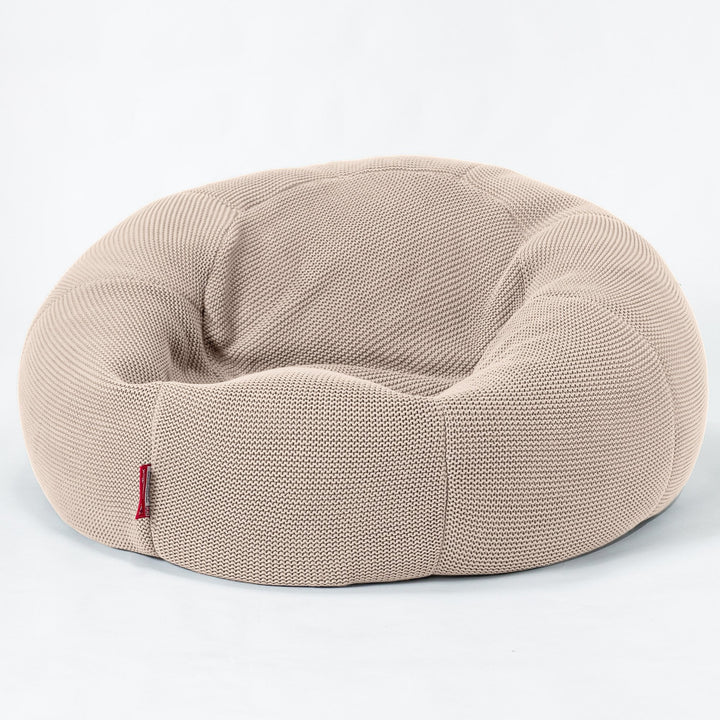 LOUNGE PUG®, Klassisk Sækkestol Sofa, Ellos Strikket Cremefarvet