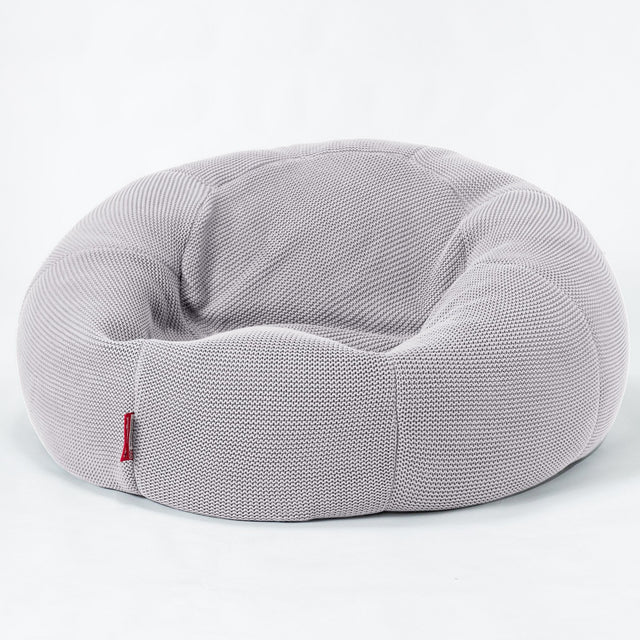 LOUNGE PUG®, Klassisk Sækkestol Sofa, Ellos Strikket Lysegrå