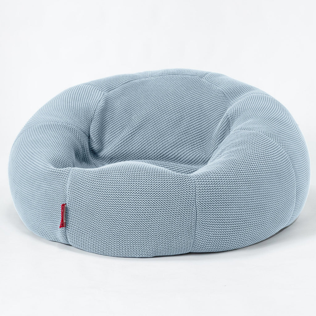 LOUNGE PUG®, Klassisk Sækkestol Sofa, Ellos Strikket Blå Tåge