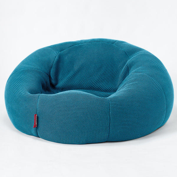 LOUNGE PUG®, Klassisk Sækkestol Sofa, Ellos Strikket Petrolblå