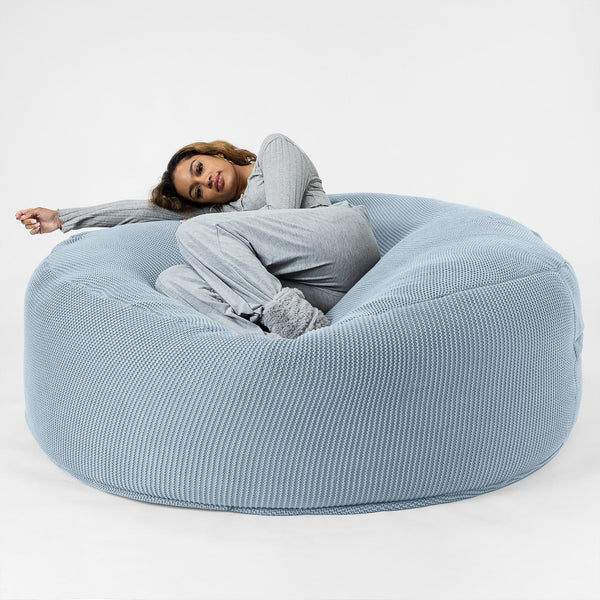 LOUNGE PUG®, Kæmpe Sækkestol Sofa XXL 'Mega Mammut', Ellos Strikket Grå
