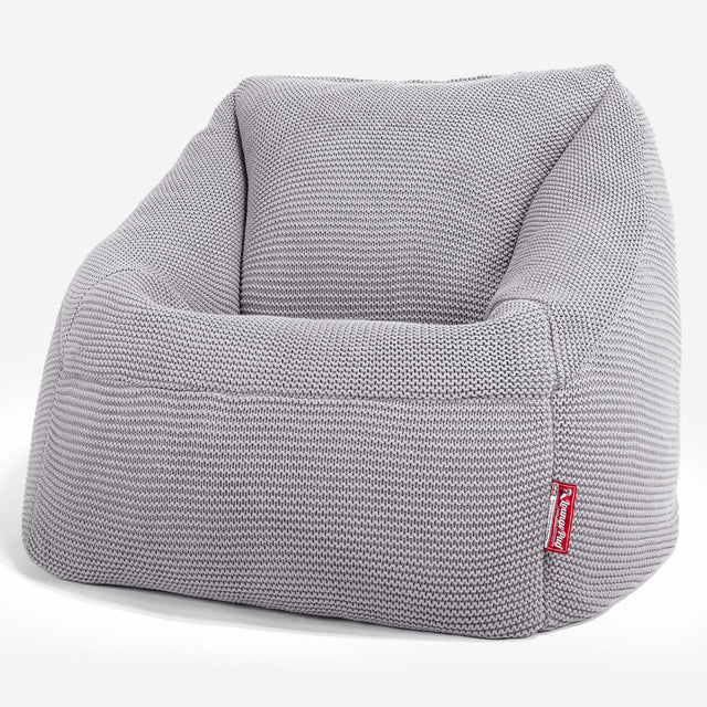 LOUNGE PUG®, Nautilus-sækkestol, Ellos Strikket Lysegrå