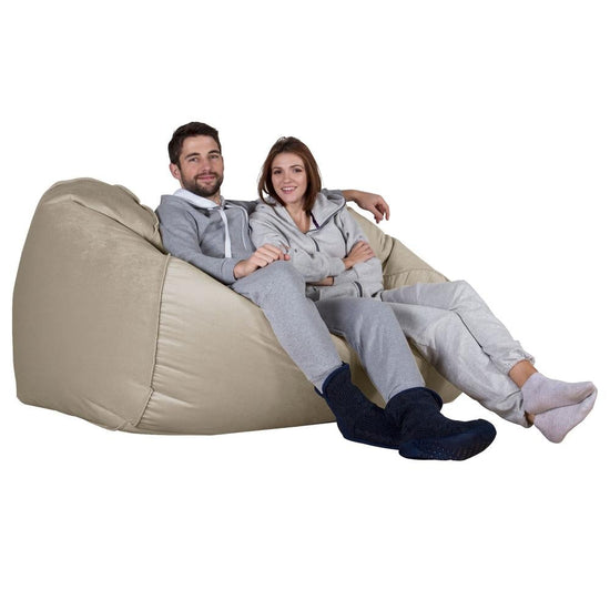 LOUNGE PUG®, Stor Sækkestol Sofa - Fløjl Mink