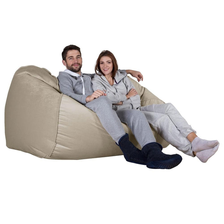 LOUNGE PUG®, Stor Sækkestol Sofa - Fløjl Mink