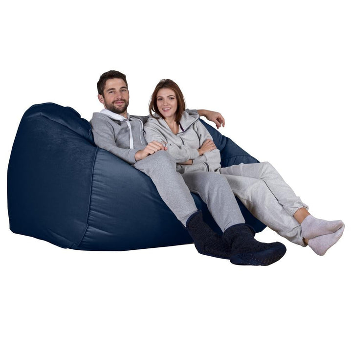 LOUNGE PUG®, Stor Sækkestol Sofa - Fløjl Marineblå