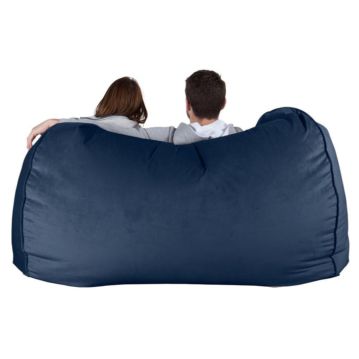 LOUNGE PUG®, Stor Sækkestol Sofa - Fløjl Marineblå