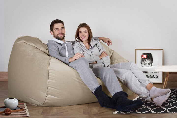 LOUNGE PUG®, Stor Sækkestol Sofa - Fløjl Mink