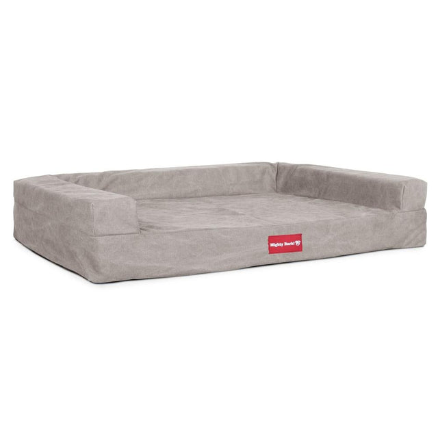 Mighty Bark, Hundesofa, Ortopædisk Hundeseng med Memory Skum, Stonewashed denim Grå