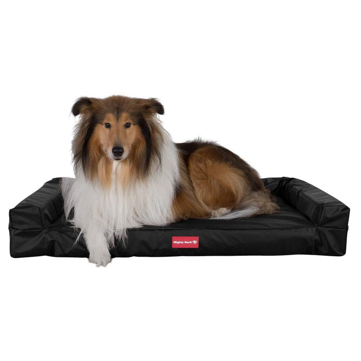 Mighty Bark, Hundesofa, Ortopædisk Hundeseng med Memory Skum, Vandtæt Sort