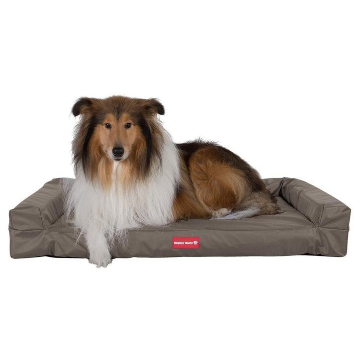 Mighty Bark, Hundesofa, Ortopædisk Hundeseng med Memory Skum, Vandtæt Grå