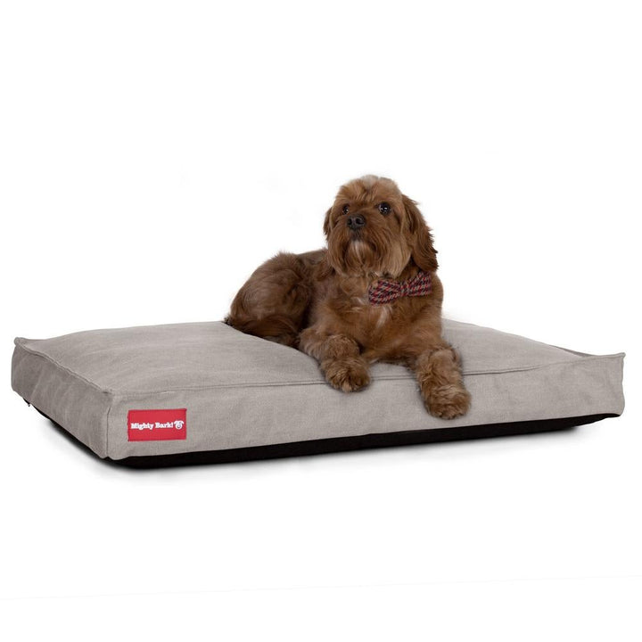 Mighty Bark, Hundemadras, Ortopædisk Hundeseng med Memory Skum, Stonewashed denim Grå