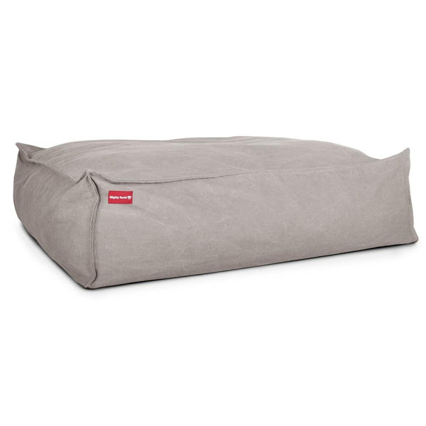 Mighty Bark, Hundepude, Puf, Hundeseng med Memory Skum, Stonewashed denim Grå