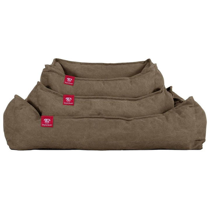 Mighty Bark, Hundekurv, Ortopædisk Hundeseng med Memory skum, Stonewashed denim Kaki
