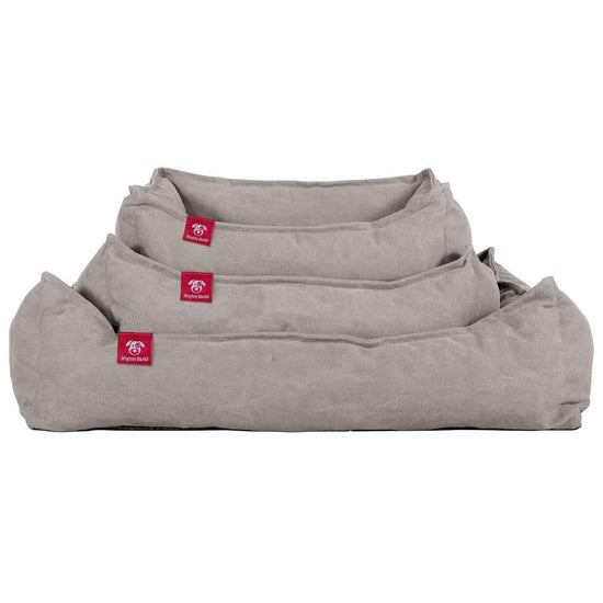 Mighty Bark, Hundekurv, Ortopædisk Hundeseng med Memory skum, Stonewashed denim Grå