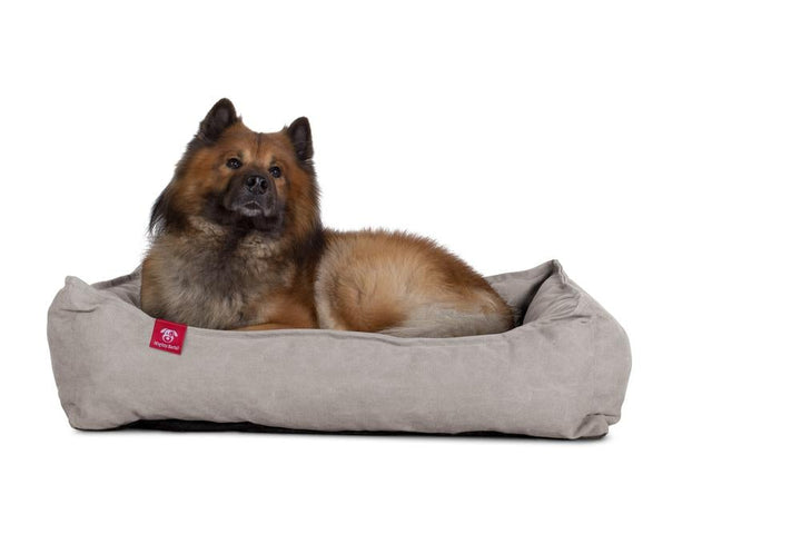 Mighty Bark, Hundekurv, Ortopædisk Hundeseng med Memory skum, Stonewashed denim Grå