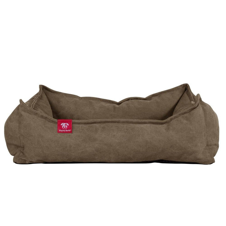 Mighty Bark, Hundekurv, Ortopædisk Hundeseng med Memory skum, Stonewashed denim Kaki