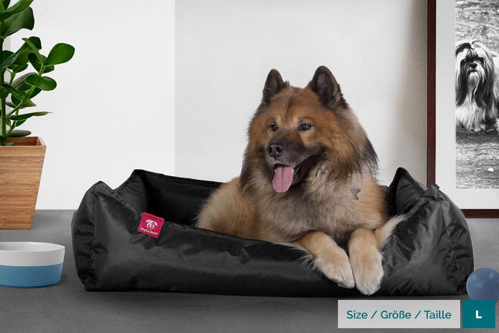 Mighty Bark, Hundekurv, Ortopædisk Hundeseng med Memory skum, Vandtæt Sort