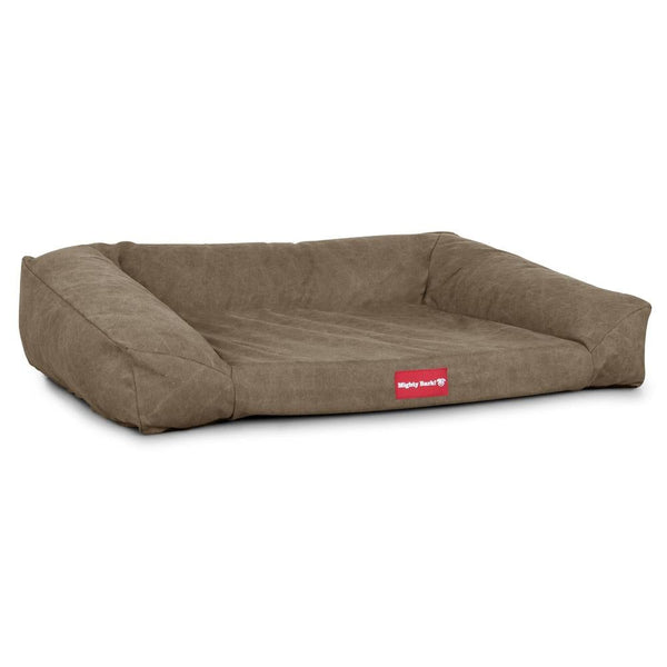 Mighty Bark, Hundefofa, Ortopædisk Hundeseng med memory Skum, Stonewashed denim Kaki