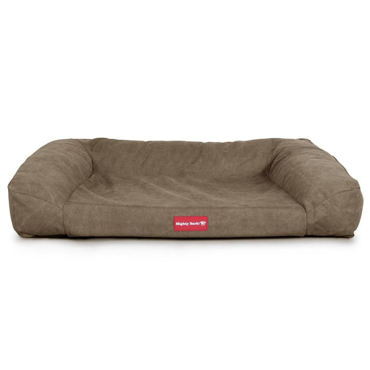 Mighty Bark, Hundefofa, Ortopædisk Hundeseng med memory Skum, Stonewashed denim Kaki